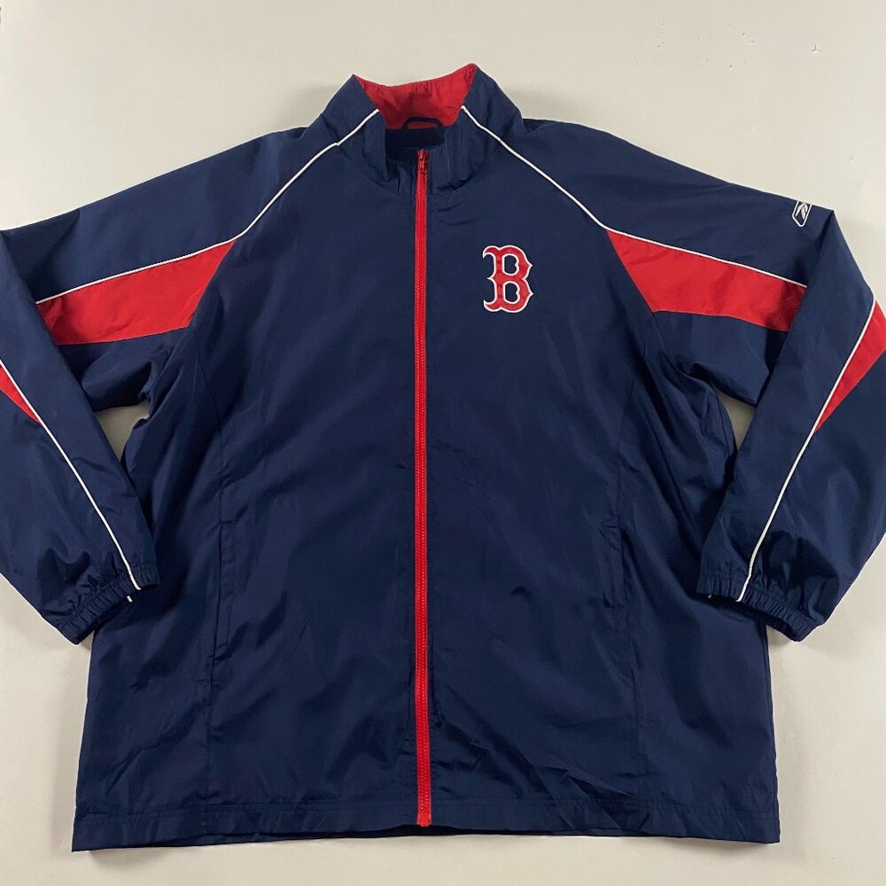 Boston Red Sox Reebok Jacket Men's 2XL Windbreaker Full Zip